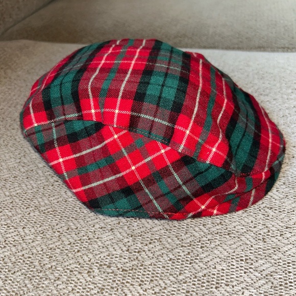 Gymboree Boys Christmas Hat 4T 5T Gymboree Red Green Plaid Newsboy - Picture 3 of 5